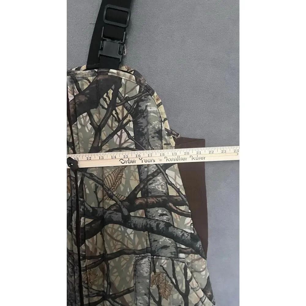 VTG Ideal Skyline Camo Apparition Bib Overalls Men XL Fleece Lined Hunting USA - Picture 9 of 14